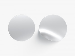 Two Round Stickers - silver smooth and bended adhesive labels 3D Model