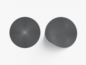 Two Round Stickers - silver smooth and bended adhesive labels 3D Model