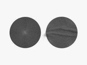 Two Round Stickers - silver sleek and wrinkly sticky tag 3D Model