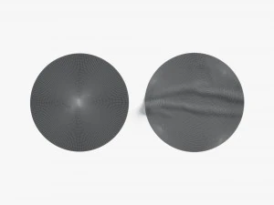 Two Round Stickers - silver sleek and wrinkly sticky tag 3D Model