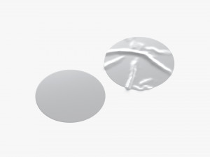 Two Round Stickers - silver flat and crumpled adhesive label 3D Модель