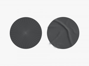 Two Round Stickers - silver flat and crumpled adhesive label 3D Модель