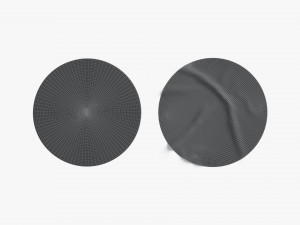 Two Round Stickers - silver flat and crumpled adhesive label 3D Модель