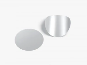 Two Round Stickers - silver smooth and curled corners glued tag 3D Model