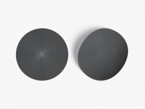 Two Round Stickers - silver smooth and curled corners glued tag Model 3D