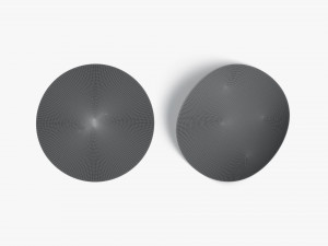 Two Round Stickers - silver smooth and curled corners glued tag Model 3D