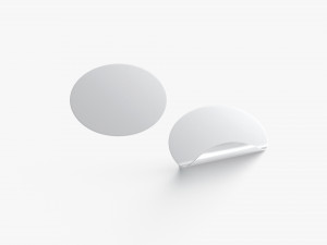 Two Round Stickers - silver flat and curled corners glutinous tally Model 3D