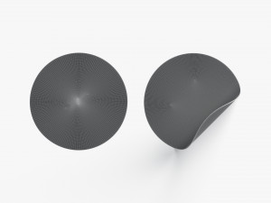 Two Round Stickers - silver flat and curled corners glutinous tally Model 3D