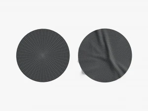 Two Round Stickers - silver smooth and rugose glued label 3D Model