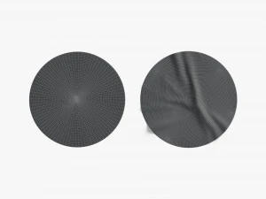 Two Round Stickers - silver smooth and rugose glued label 3D Model