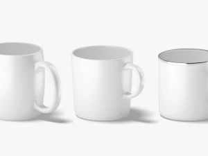 10 Ceramic Mugs Shapes - white mugs various forms and sizes 3D Model