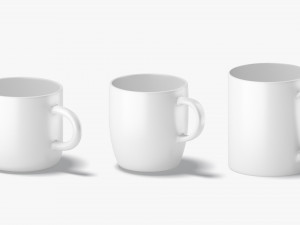 10 Ceramic Mugs Shapes - white mugs various forms and sizes 3D Модель