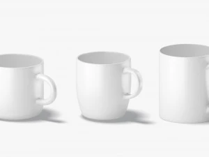 10 Ceramic Mugs Shapes - white mugs various forms and sizes 3D Model