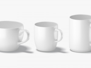 10 Ceramic Mugs Shapes - white mugs various forms and sizes 3D Модель