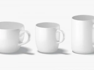 10 Ceramic Mugs Shapes - white mugs various forms and sizes 3D Model