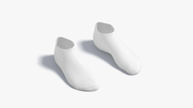 White Low-cut Socks - fabric sox pair Model 3D .c4d .max .obj .3ds .fbx .stl .blend 