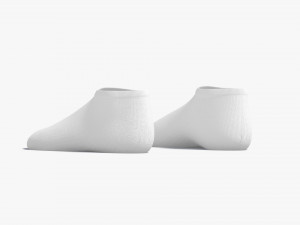 White Low-cut Socks - fabric sox pair Model 3D