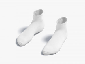 White Ankle Socks - fabric sox pair 3D Model