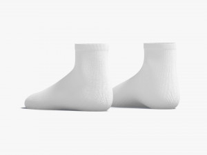 White Ankle Socks - fabric sox pair 3D-Modell