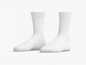 Witte lange sokken - stoffen sox-paar 3D Model