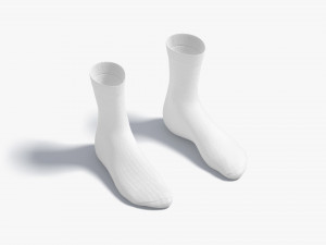 White Long Socks - fabric sox pair Modelo 3D