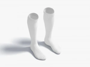 Witte kniekousen - paar stoffen sox 3D Model