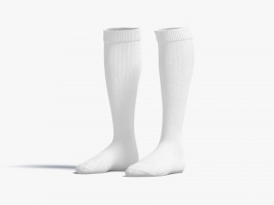 White Knee High Socks - fabric sox pair 3D Модель
