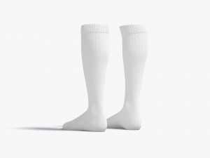 White Knee High Socks - fabric sox pair 3D Модель