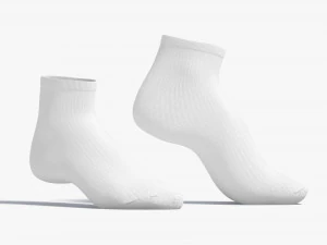 Calcetines tobilleros blancos de puntillas - par de medias de tela Modelo 3D