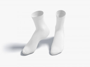 White Long Socks stand on tiptoe - fabric sox pair Modelo 3D
