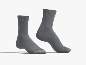 White Long Socks stand on tiptoe - fabric sox pair 3D Model