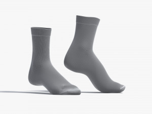 White Long Socks stand on tiptoe - fabric sox pair Modelo 3D