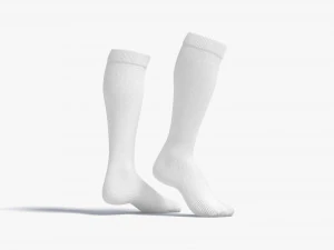White Knee High Socks stand on tiptoe - fabric sox pair 3D Model