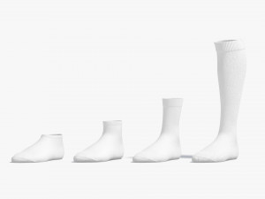 White Single Socks different shapes - fabric sox Modelo 3D