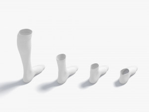 White Single Socks different shapes - fabric sox Modelo 3D