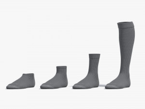 White Single Socks different shapes - fabric sox Modelo 3D
