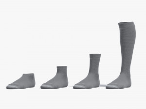 White Single Socks different shapes - fabric sox Modelo 3D