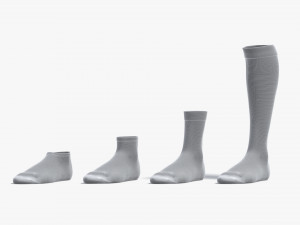 White Single Socks different shapes - fabric sox Modelo 3D