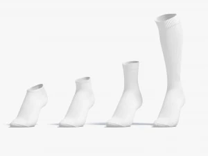 Witte enkele sokken op de tenen verschillende vormen - stof sox 3D Model