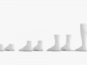 White Socks Pair different shapes - fabric sox Modello 3D