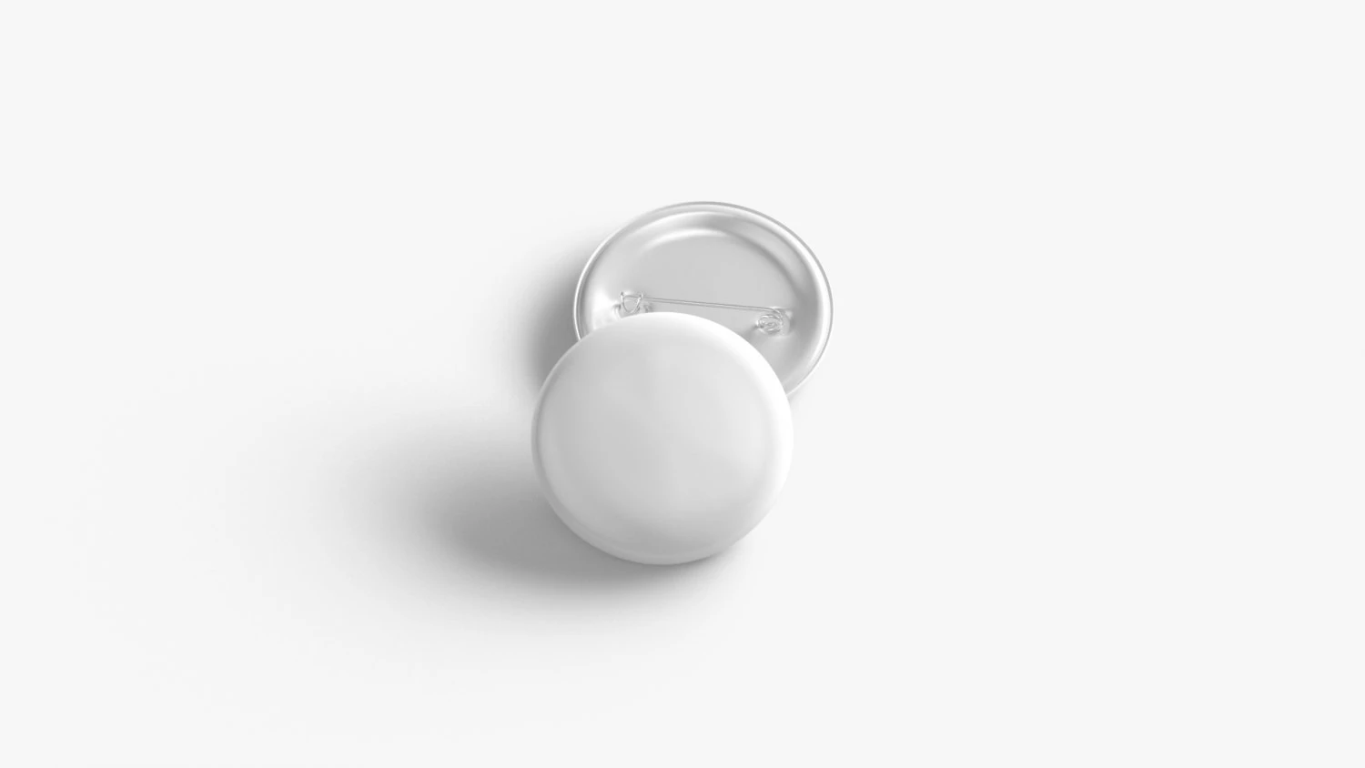 White Round Button Badge - plastic clutch pin 3D Model .c4d .max .obj .3ds .fbx .stl .blend 