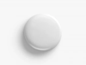 White Round Button Badge - plastic clutch pin 3D Model
