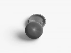 White Round Button Badge - plastic clutch pin 3D Model