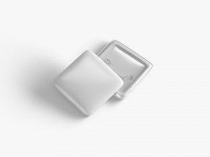 White Rhombus Button Badge - plastic clutch pin 3D Model