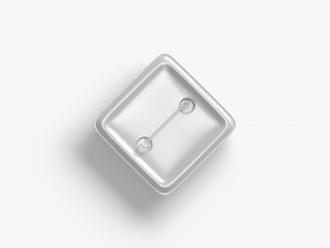 White Rhombus Button Badge - plastic clutch pin 3Dモデル