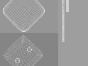 White Rhombus Button Badge - plastic clutch pin 3Dモデル