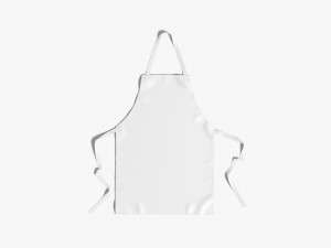White Protective Apron - chief cook uniform 3D Model
