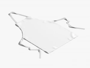 White Protective Apron - chief cook uniform 3D Model