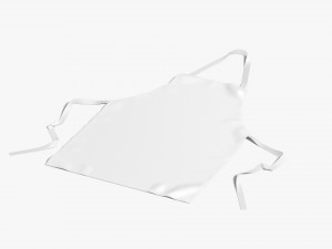 White Protective Apron - chief cook uniform Modelo 3D