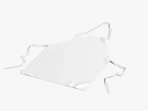 White Protective Apron - chief cook uniform 3D Model